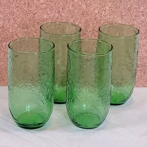 Anchor Hocking Sherwood 12oz Tumbler Bark Spearmint Leaf Set of 4  MCM